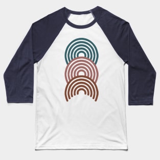 Retro Rainbow in brown, blue and mauve colors Baseball T-Shirt